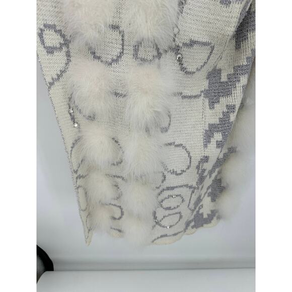 RANCOGJERRS Vintage Grey Knit Fuzzy Long Cardigan Jacket Women's Size L Funky - Picture 9 of 14